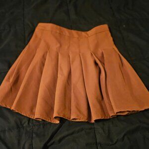 PRINCESS POLLY Pleated Mini Skirt | Rust Skater Style | US 4